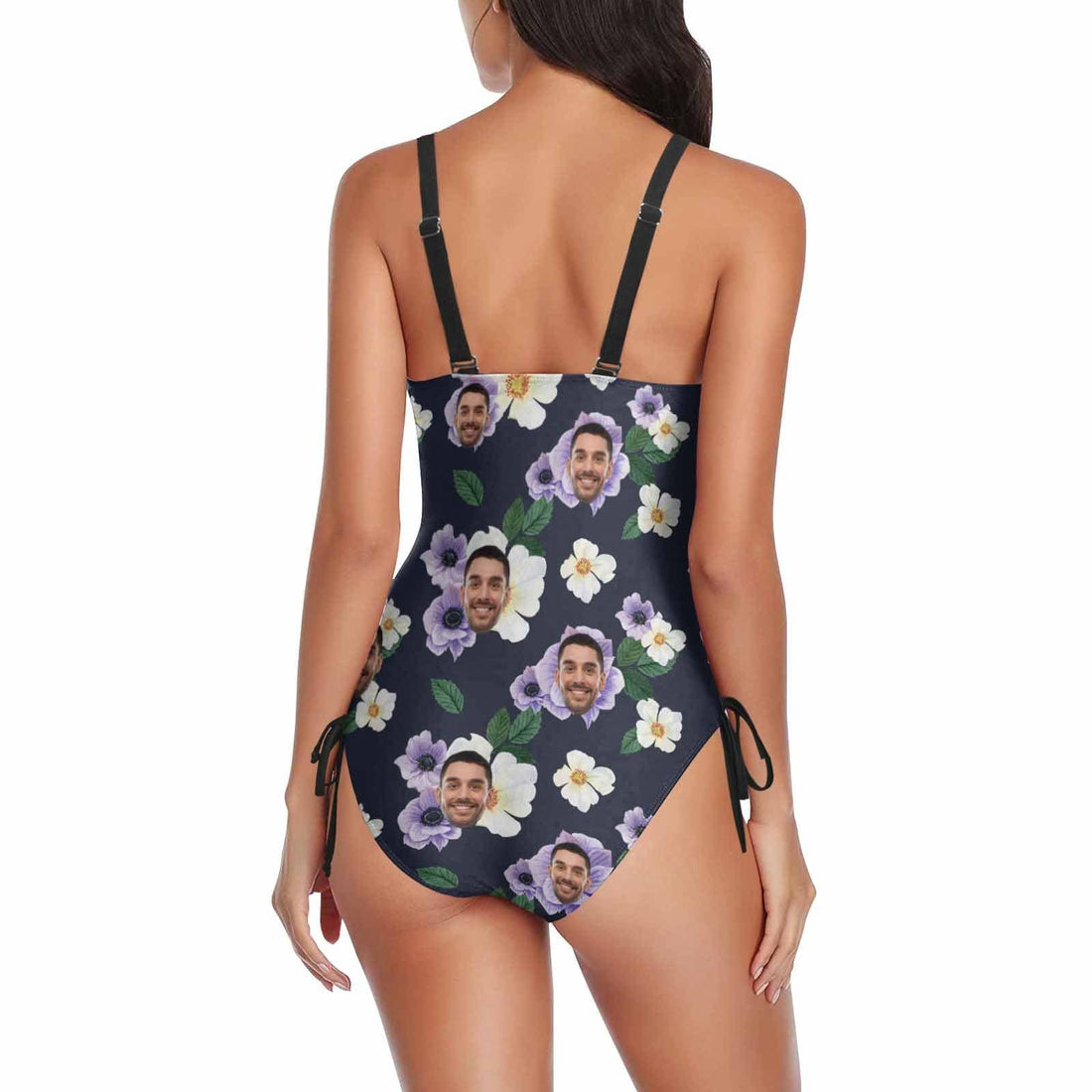 Custom Face Purple Flower Women&