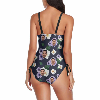 Custom Face Purple Flower Women&