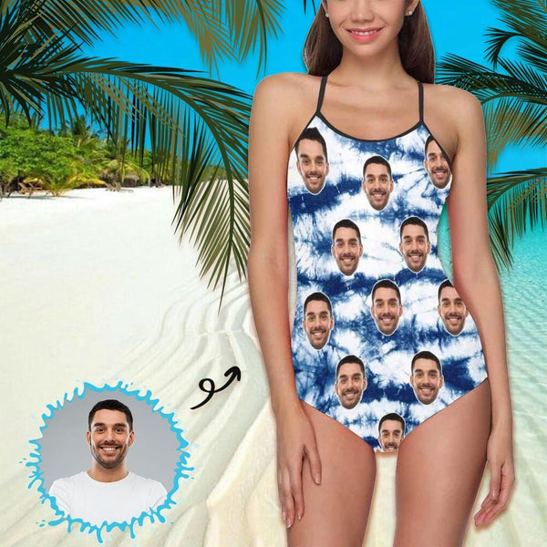 Custom Face Surf Women's Slip One Piece Swimsuit