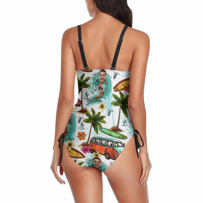 Custom Face Surfing Boy Swimsuits Personalized Women&