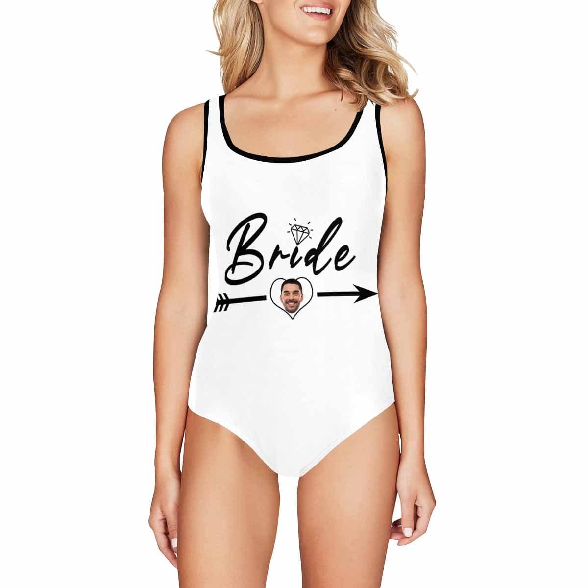 Custom Face Swimsuit Bride Tribe Arrow Personalized Women&