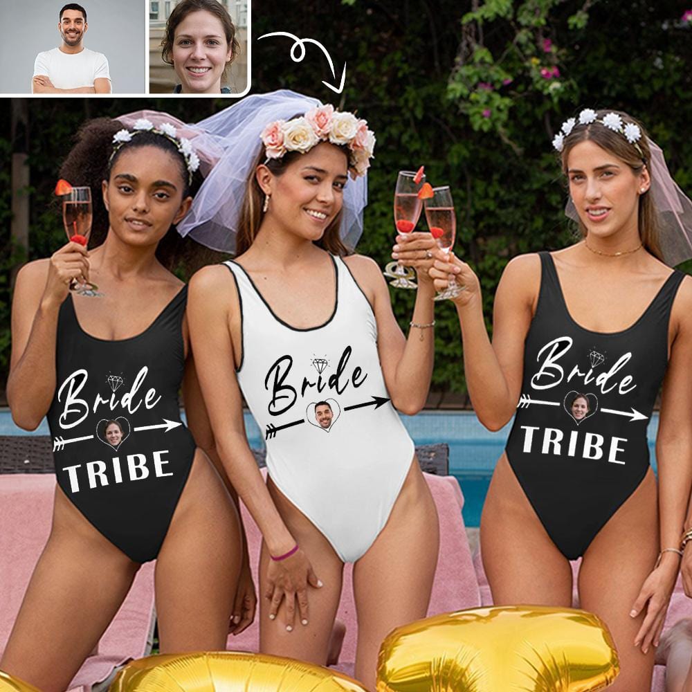 Custom Face Swimsuit Bride Tribe Arrow Personalized Women&