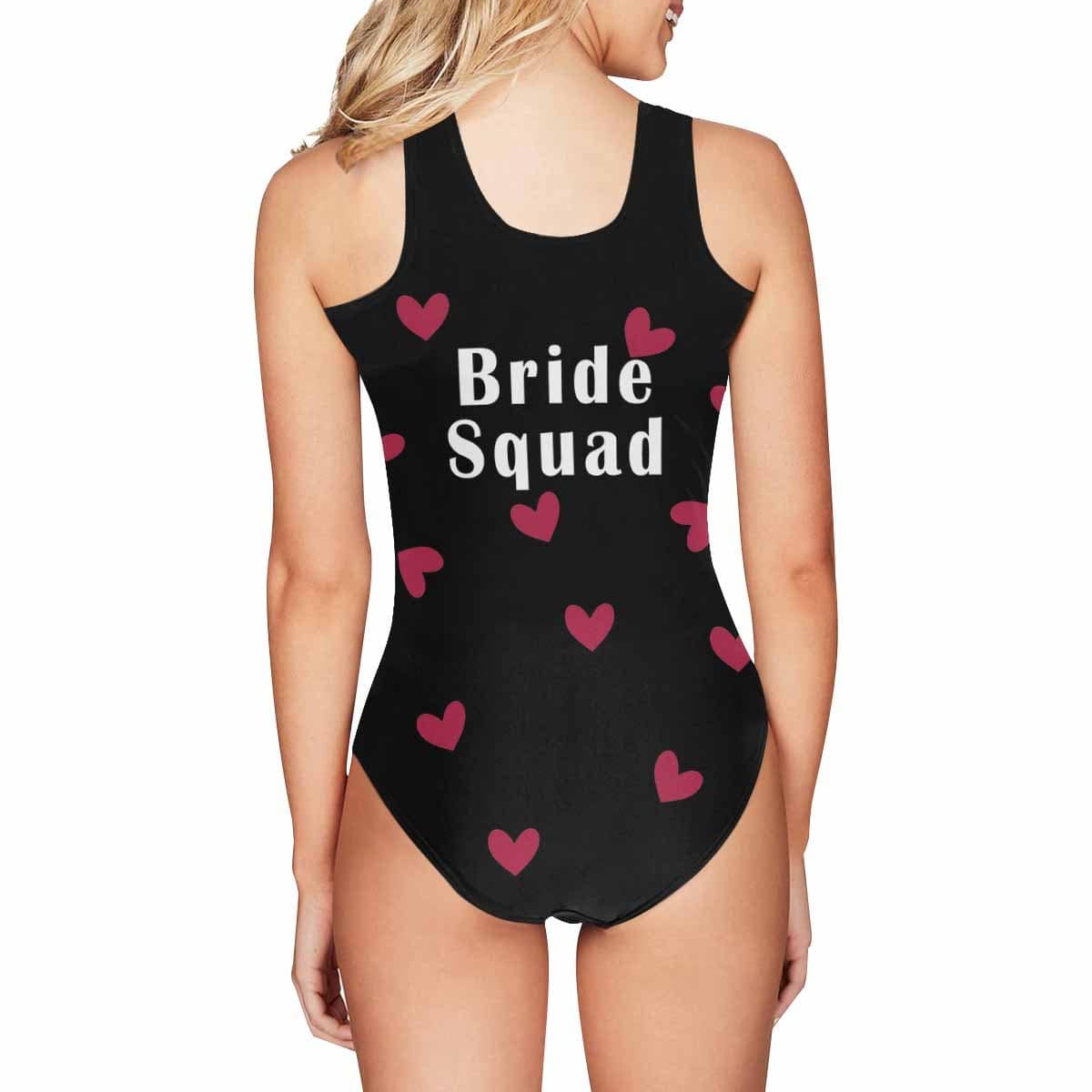 Custom Face Swimwear Bridal Squad Love Swimsuit Personalized Women&