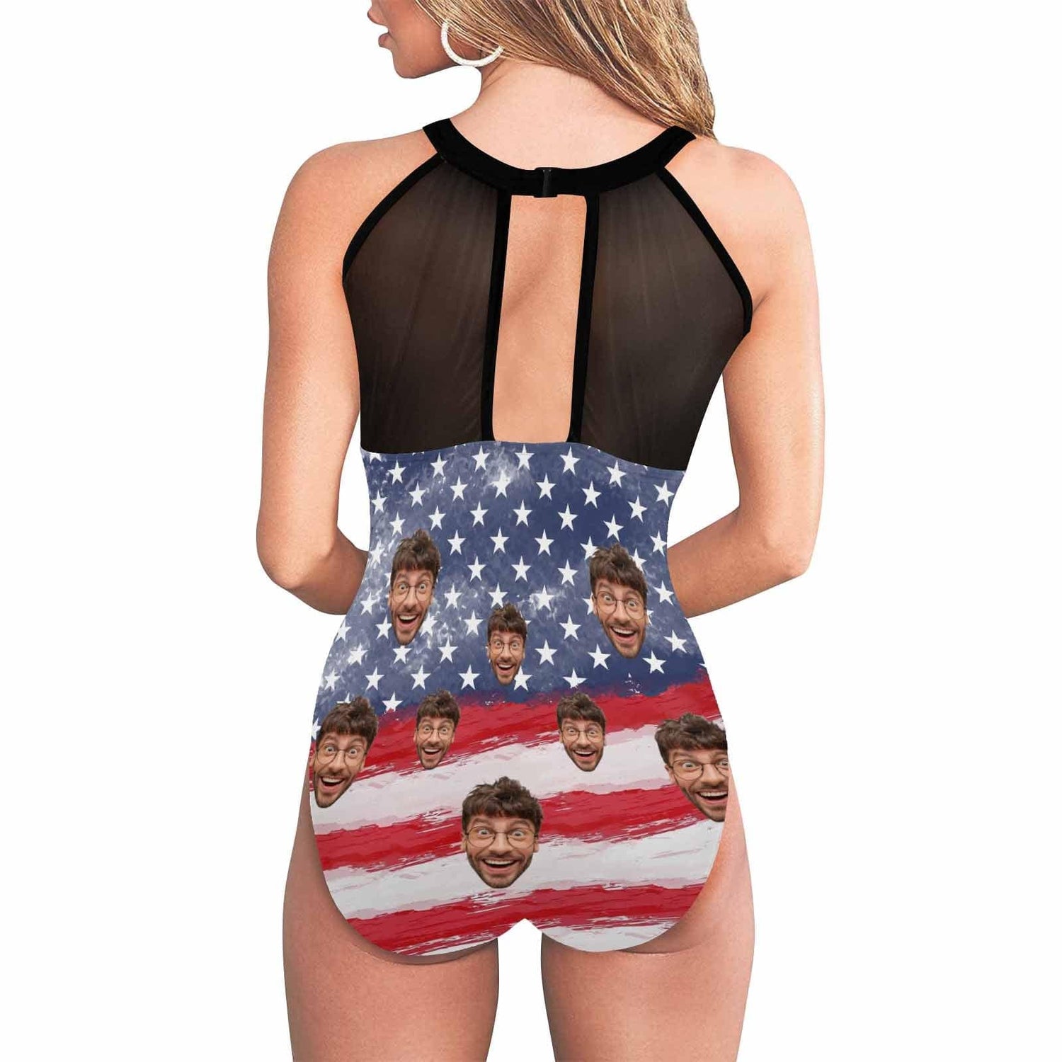 Custom Face US Flag Women&