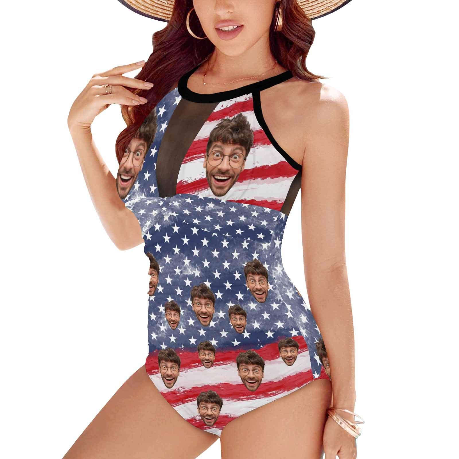 Custom Face US Flag Women&