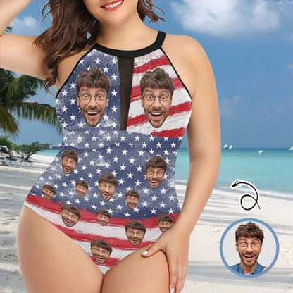 Custom Face US Flag Women&