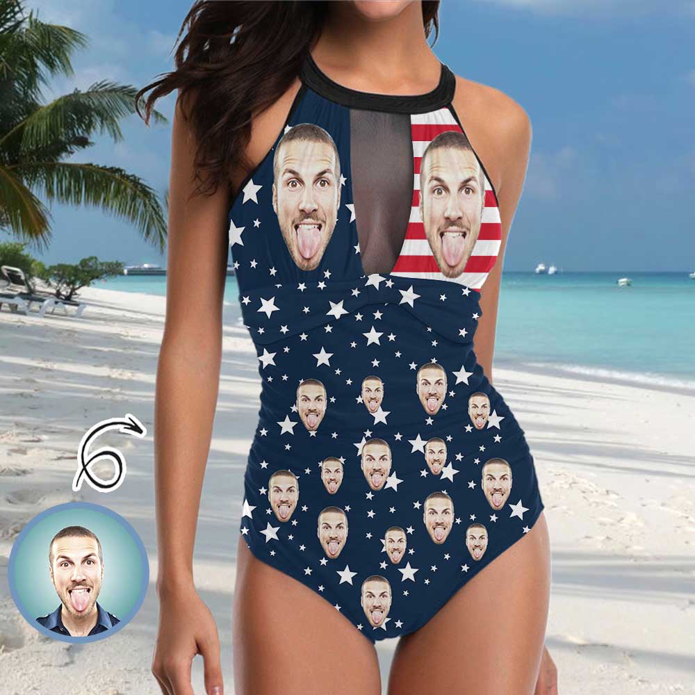 Custom Face USA Flag Women&