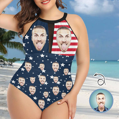 Custom Face USA Flag Women&