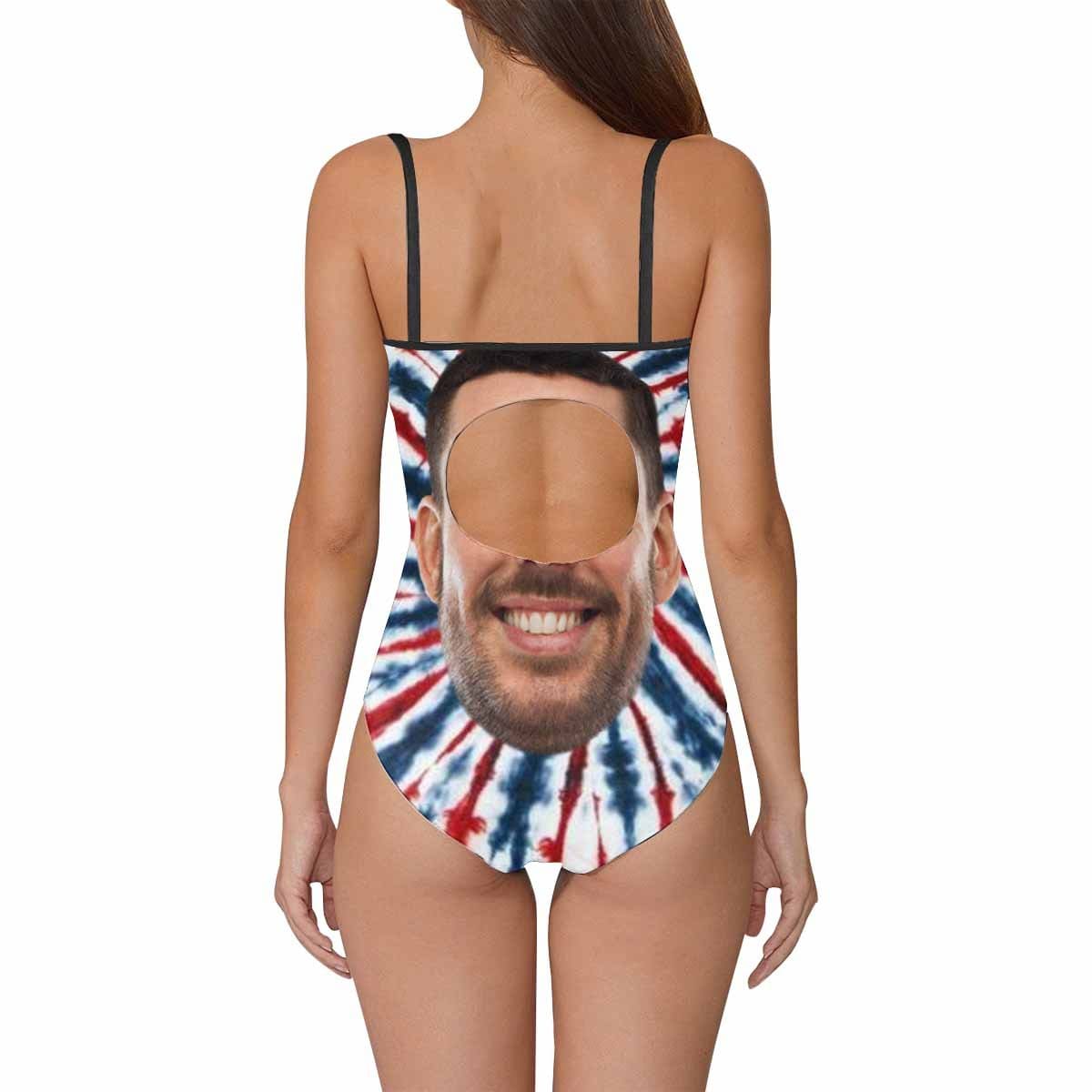 Custom Flag Face Net Swimsuit Personalized Women&