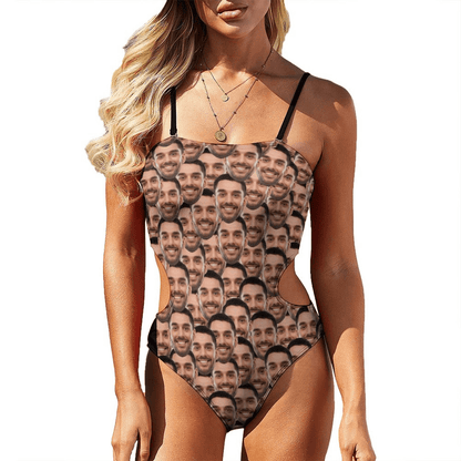 Custom Funny Face Swimsuit Personalized Women&