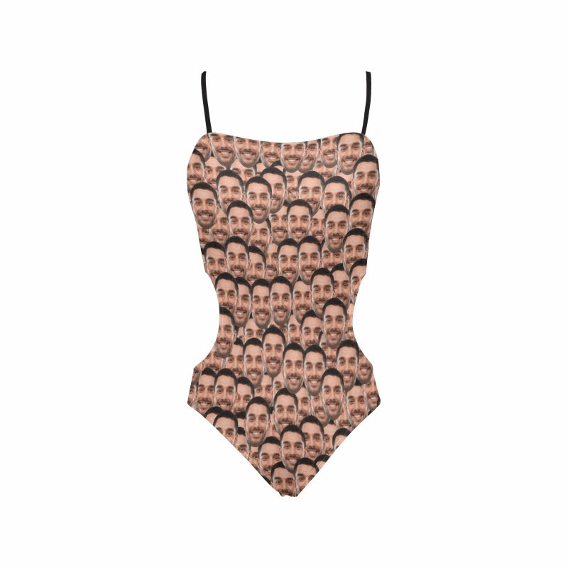 Custom Funny Face Swimsuit Personalized Women&