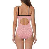 Custom Shiny Pink Face Swimsuit Personalized Women's Slip One Piece Bathing Suit Honeymoons Party For Her