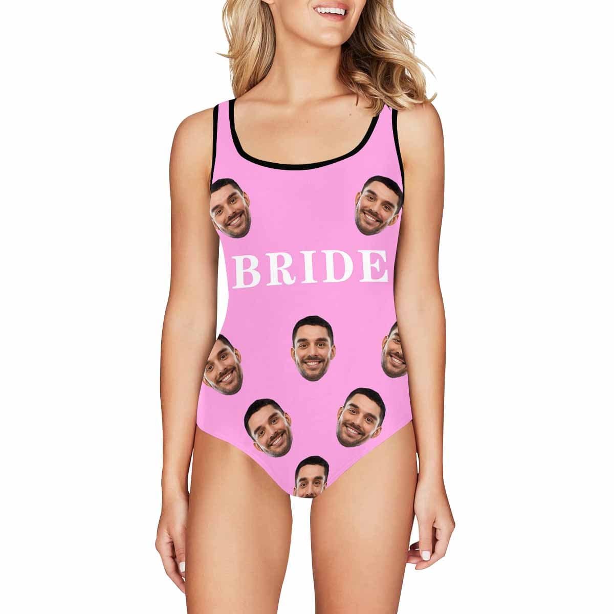 Personalised Bridesmaid Bathing Suit Custom Face Bride Swimsuit Women&