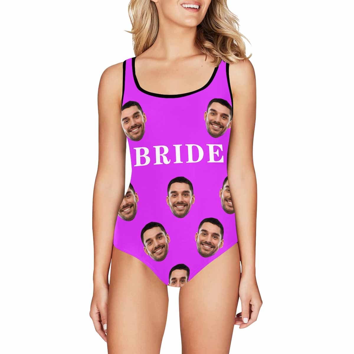 Personalised Bridesmaid Bathing Suit Custom Face Bride Swimsuit Women&