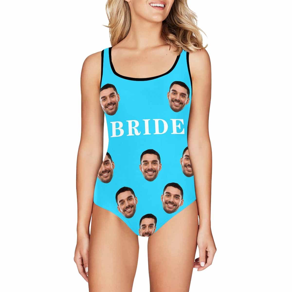 Personalised Bridesmaid Bathing Suit Custom Face Bride Swimsuit Women&