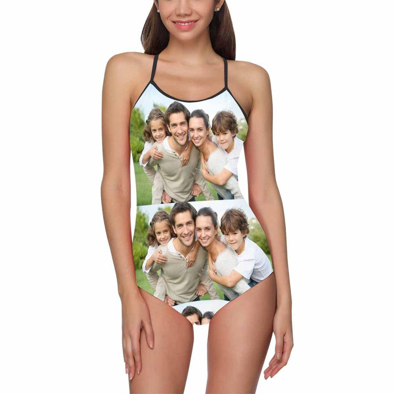 Personalized Bathing Suits For Her Custom Photo Women's Slip One Piece Swimsuit Funny Gift Idea