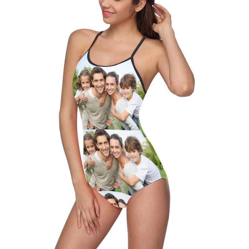 Personalized Bathing Suits For Her Custom Photo Women's Slip One Piece Swimsuit Funny Gift Idea