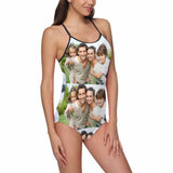 Personalized Bathing Suits For Her Custom Photo Women's Slip One Piece Swimsuit Funny Gift Idea