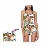 Personalized Bathing Suits For Her Custom Photo Women's Slip One Piece Swimsuit Funny Gift Idea