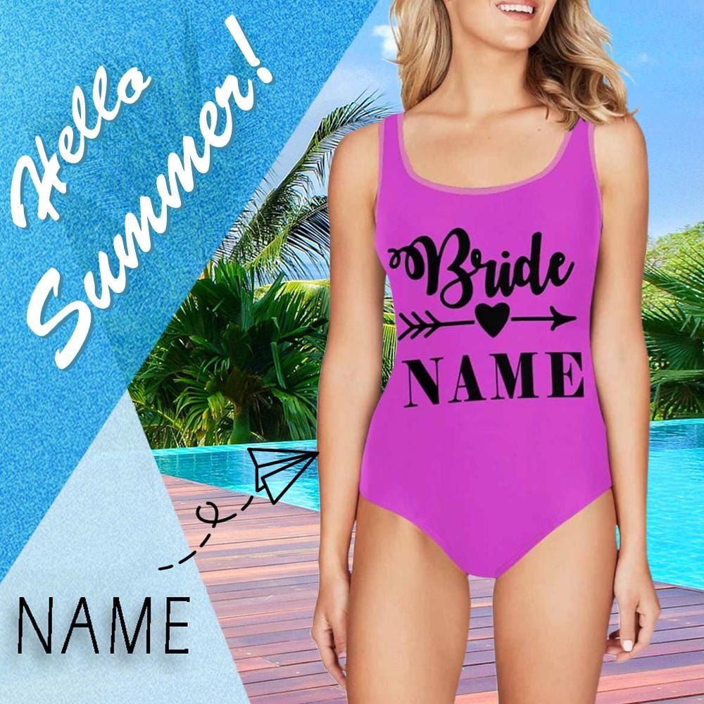 Wedding Bathing Suit-Custom Name Bride Women&