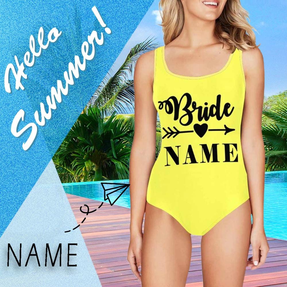 Wedding Bathing Suit-Custom Name Bride Women&