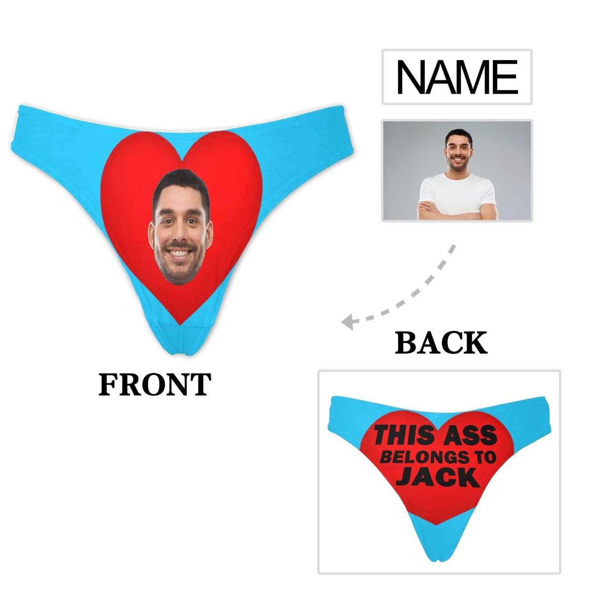 Personalized Underwear for Her Custom Face&amp;Name Promise Women&