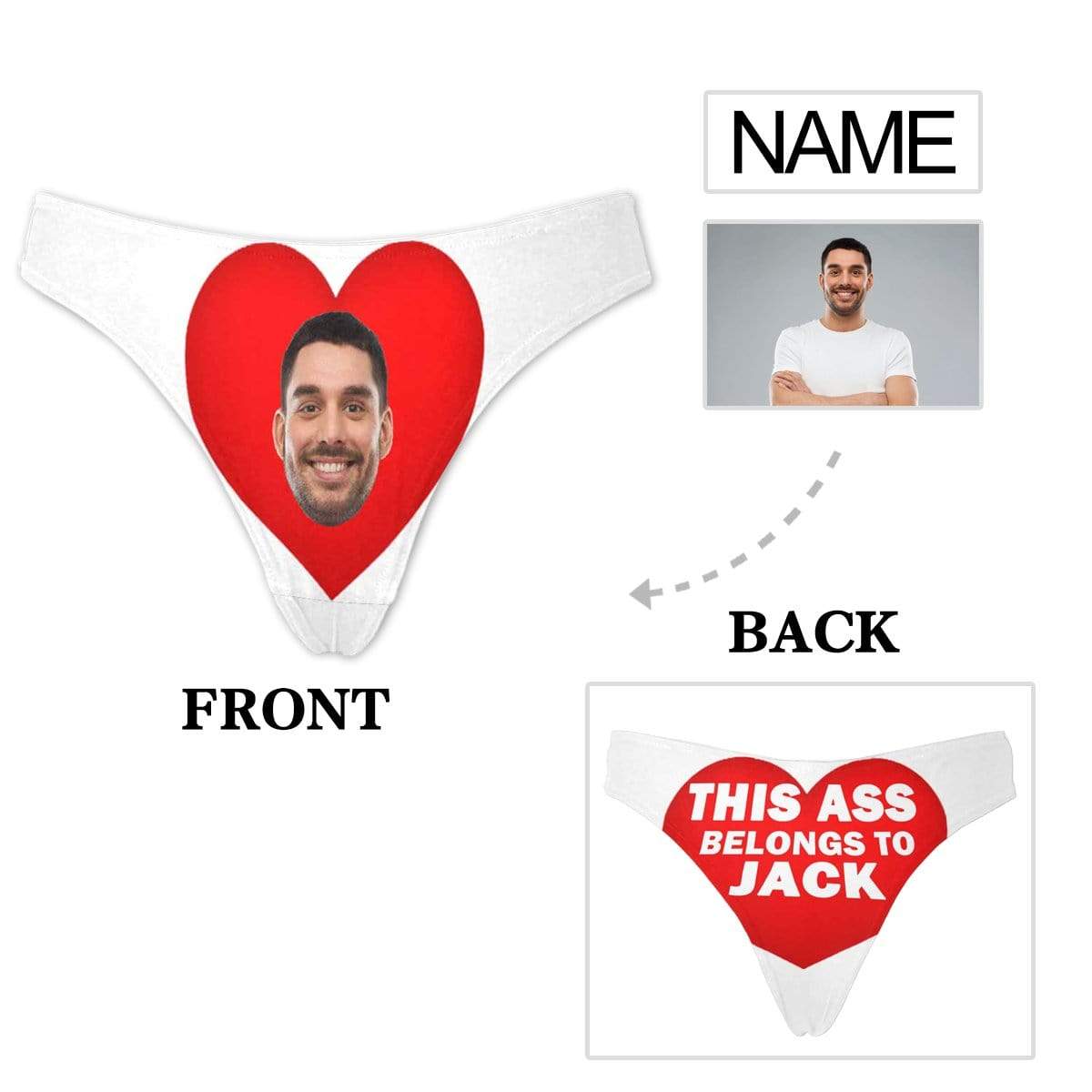 Personalized Underwear for Her Custom Face&amp;Name Promise Women&