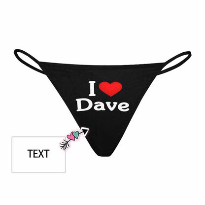 Custom Thongs Underwear with Name Personalized I Love You Women&