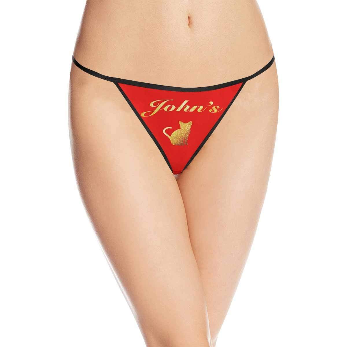 Custom Thongs Underwear with Name Personalized Red Women&