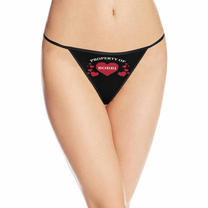 Custom Thongs Underwear with Name Personalized Love Heart Women&