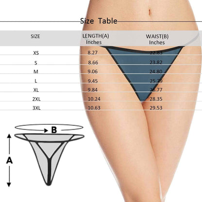 Custom Thongs Underwear with Name Personalized Love Heart Women&