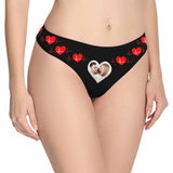 Custom Photo Underwear Design Heartbeat Love Couple Lingerie Panties Personalized Women's Classic Thong