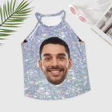 Put Face on Tank Tops Galaxy Summer Print Halterneck Strapless Vest Shirt Women's Boyfriend Face Loose Top