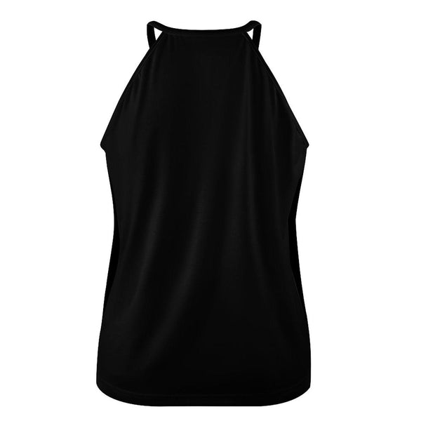 Custom Face Flag Women's Top Text Black Summer Halterneck Strapless Print Vest Shirts Loose Tank Top