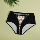 Custom Face&Name Zipper Personalized Women's High Waist Underwear Ladies Soft Granny Knickers Panties