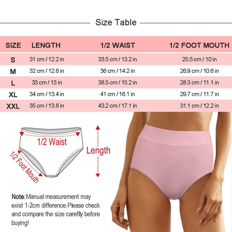 Custom Face&Name Zipper Personalized Women's High Waist Underwear Ladies Soft Granny Knickers Panties