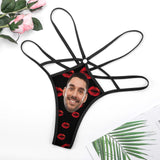 Custom Face Sexy Thongs T-Back Underwear for Women Personalized Red Lips Women's G-String Panties