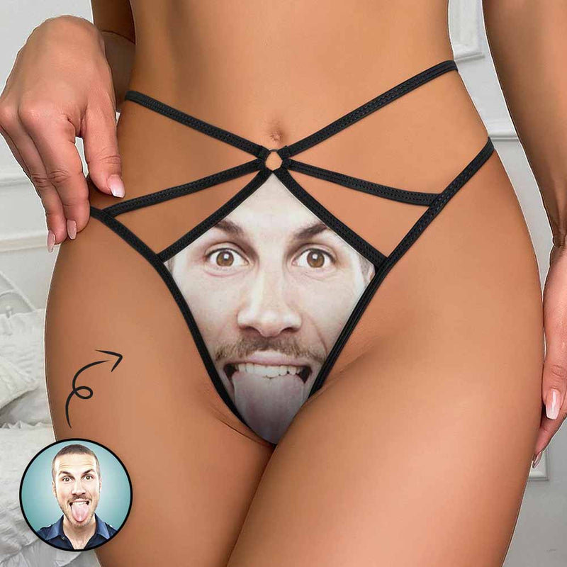 Custom Sexy Thongs T-Back Underwear Lover Face Womens G-String Panties