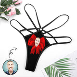 Personalized Face T-Back Thongs Bowknot Women's G-String Panties