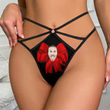 Personalized Face Thongs T-Back Underwear for Women Custom Bowknot Women's G-String Panties