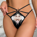 Personalized Face Thongs T-Back Underwear for Women Custom Women's G-String Panties Funny Gift