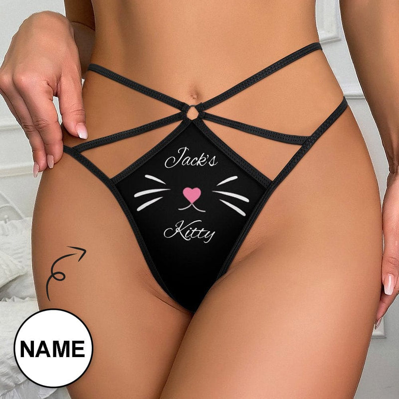 Personalized Name Cute Thongs T-Back Underwear Womens G-String Panties