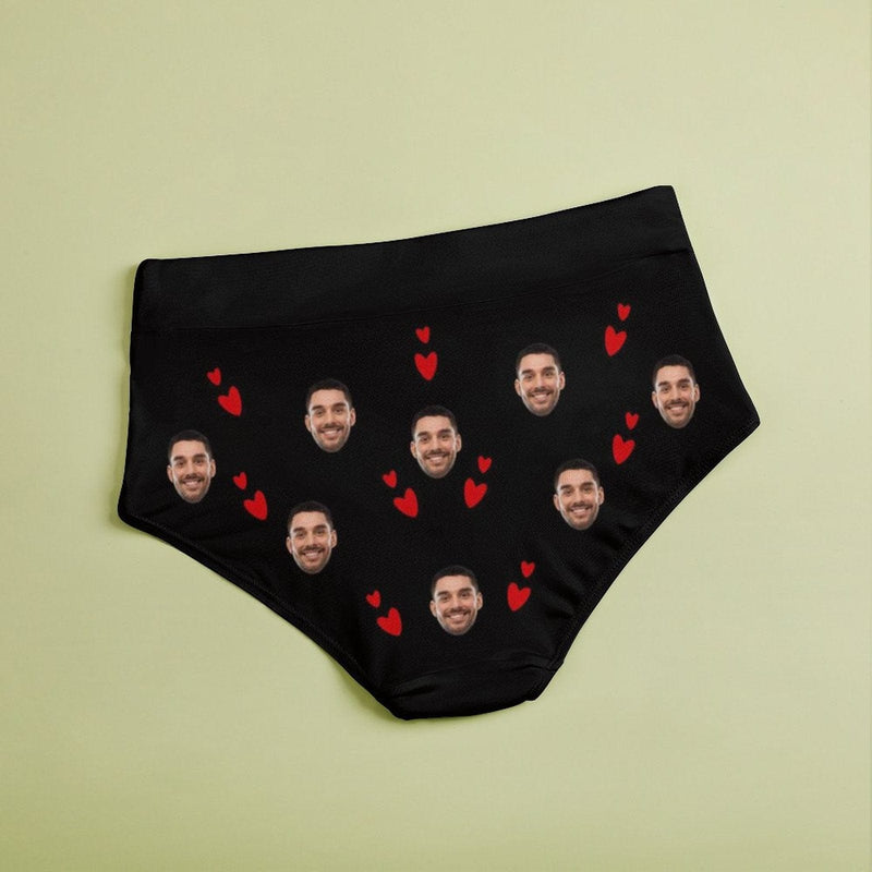 Personalized Women's High Waist Underwear Custom Face I Licked Ladies Soft Granny Knickers Panties