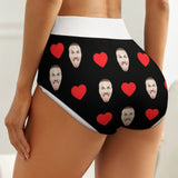 Personalized Women's Underwear Custom Face&Text Heart Women's High Waist Granny Knickers Panties