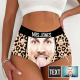 ¡¾Special Summer Sale¡¿Custom Face&Text Leopard Print Personalized Women's High Waisted Underwear Ladies Soft Granny Knickers Panties