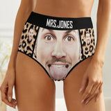 ¡¾Special Summer Sale¡¿Custom Face&Text Leopard Print Personalized Women's High Waisted Underwear Ladies Soft Granny Knickers Panties