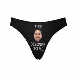 Custom Boyfriend Face Underwear for Her Personalized Intimate Apparel Belongs To Me Women's Lingerie Classic Thongs