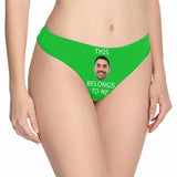 Custom Boyfriend Face Underwear for Her Personalized Intimate Apparel Belongs To Me Women's Lingerie Classic Thongs