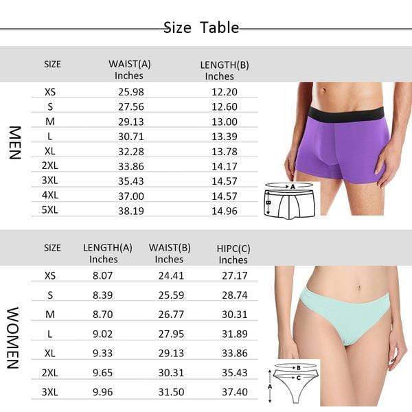 Custom Couple Matching Briefs Underwear Personalized Face Best Lover Lingerie Women&