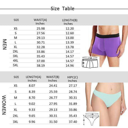 Custom Couple Matching Briefs Underwear Personalized Face Best Lover Lingerie Women&